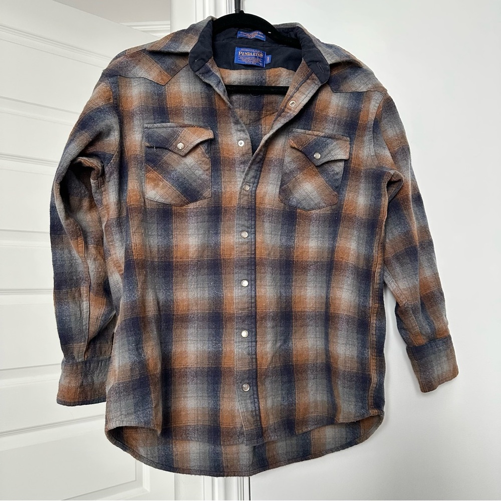 Pendleton Multicolor Plaid Shirt 100% Wool Size Large
